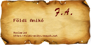 Földi Anikó névjegykártya