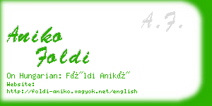 aniko foldi business card